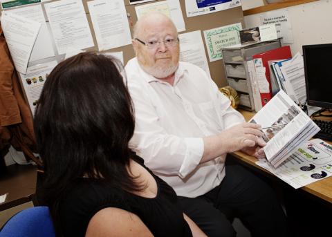 A client having a benefits interview A client having a benefits interview